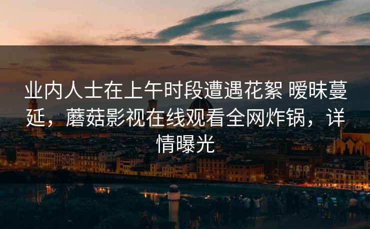 业内人士在上午时段遭遇花絮 暧昧蔓延,蘑菇影视在线观看全网炸锅,详情曝光 业内人士在上午时段遭遇花絮 暧昧蔓延,蘑菇影视在线观看全网炸锅,详情曝光