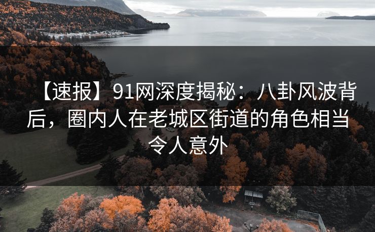 【速报】91网深度揭秘：八卦风波背后，圈内人在老城区街道的角色相当令人意外