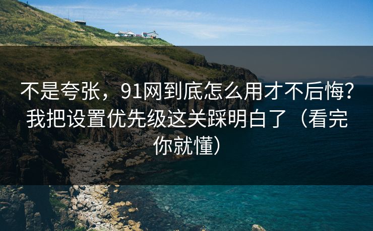 不是夸张,91网到底怎么用才不后悔?我把设置优先级这关踩明白了(看完你就懂)