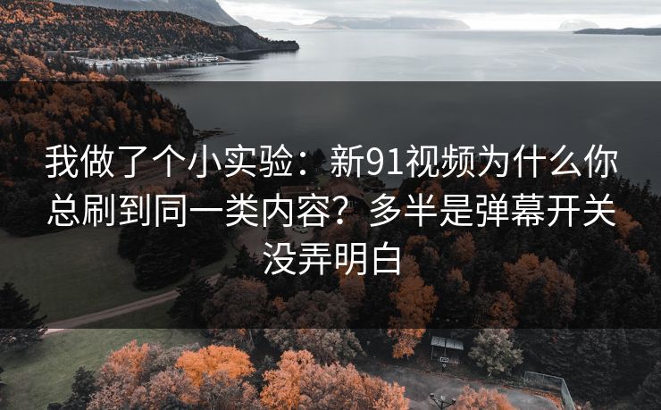 我做了个小实验:新91视频为什么你总刷到同一类内容?多半是弹幕开关没弄明白 我做了个小实验:新91视频为什么你总刷到同一类内容?多半是弹幕开关没弄明白